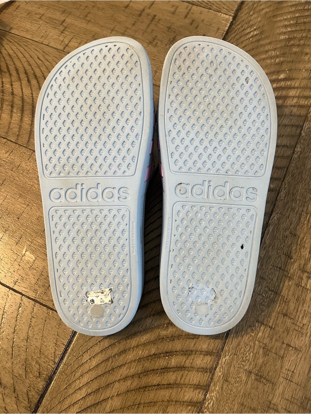 adidas Light Blue and Pink Kids Slide Sandals - Picture 3 of 3
